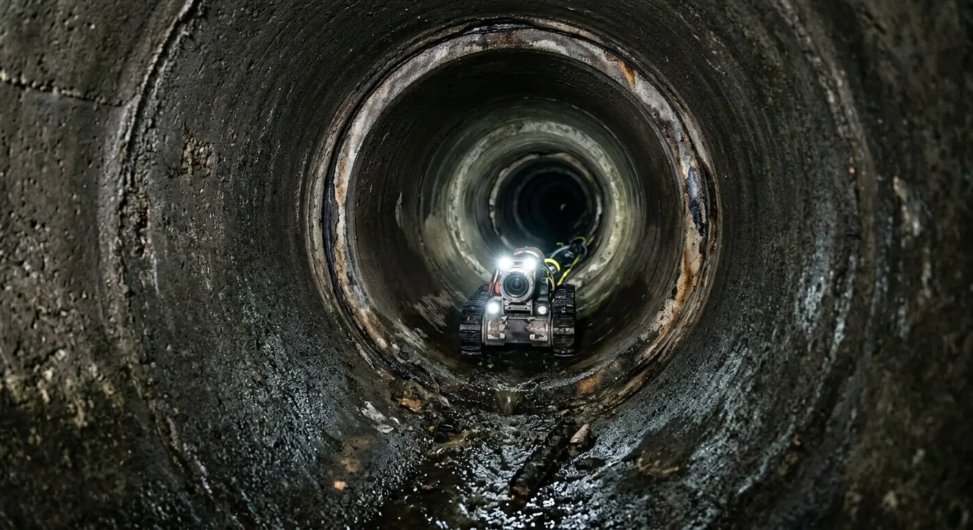 Robotic sewer camera inspecting pipe interior for Sewer Line Repair in Middleton